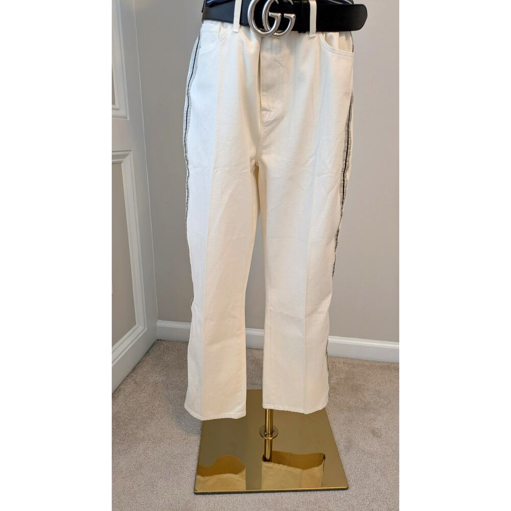 L'Agence Cream "Nadia" High Rise Cropped Straight Jean - Picture 2 of 8